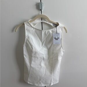 Princess Polly White Sleeveless and Backless Blouse